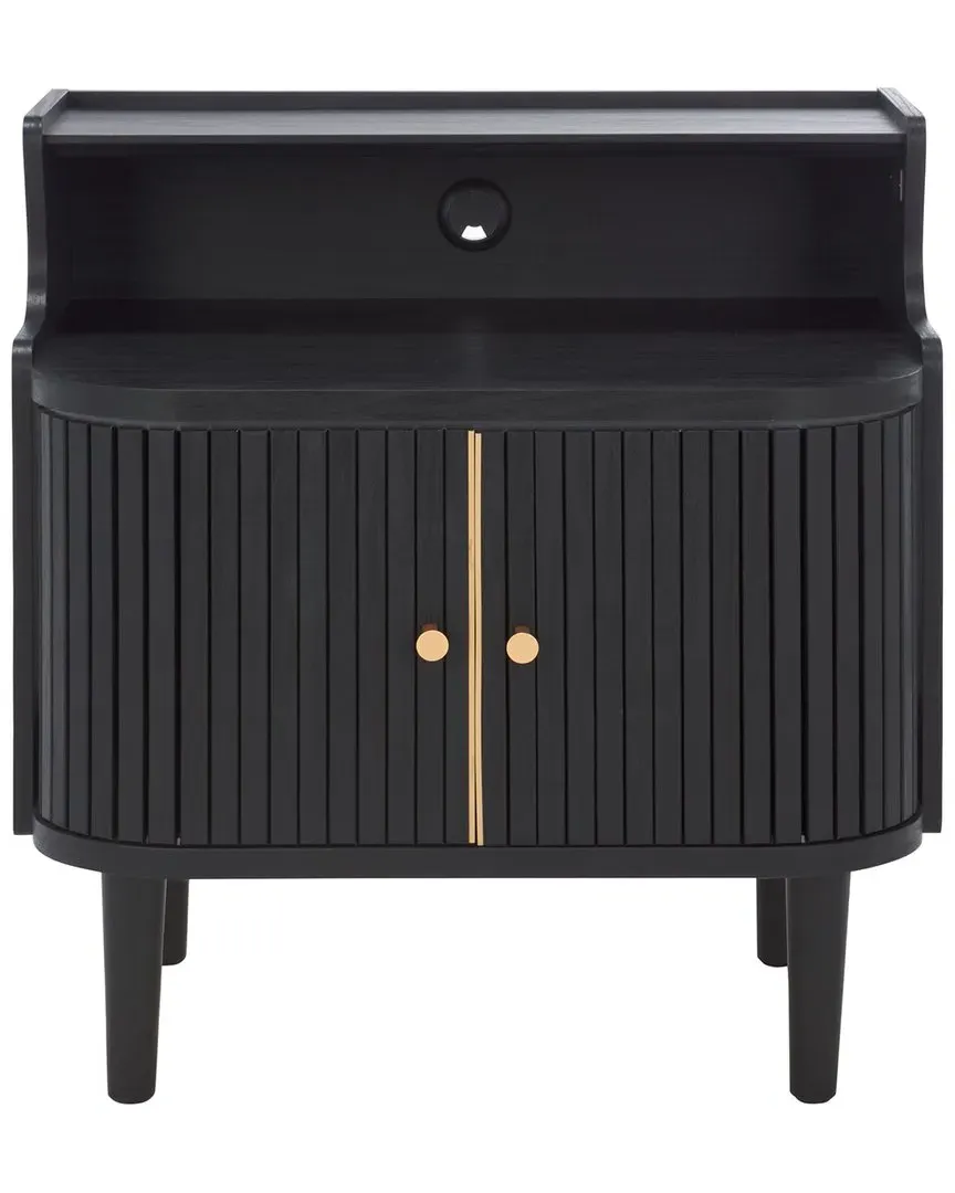 Tameka Nightstand with Hutch - Black, Wood image