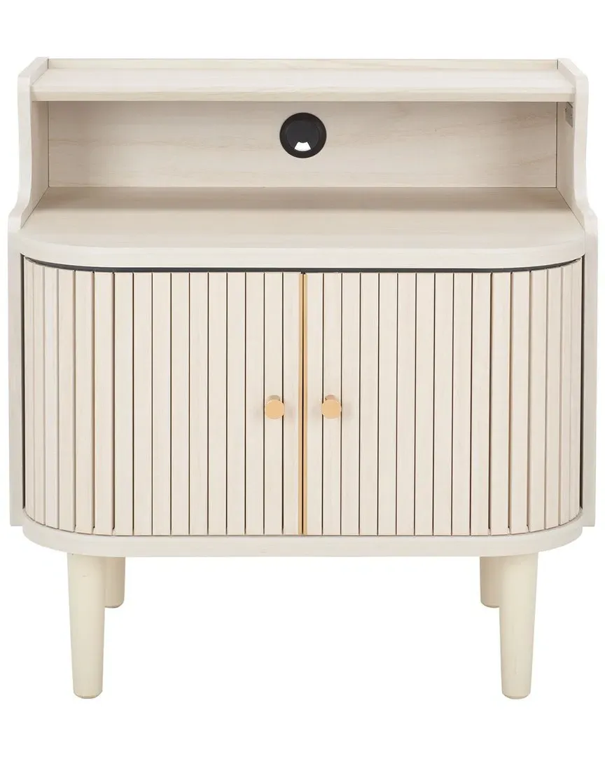 Tameka Nightstand with Hutch - White, Wood