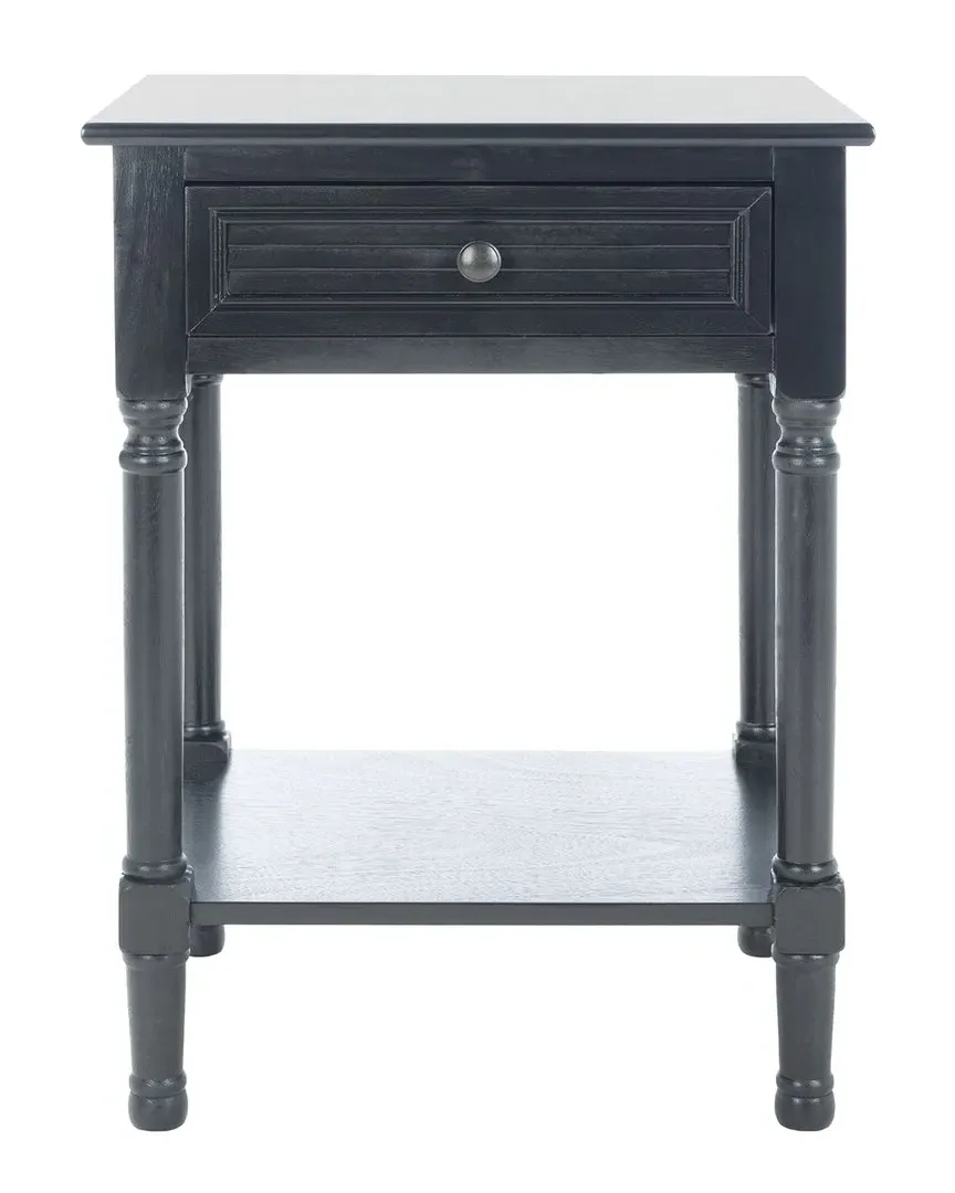 Tate 1-Drawer Accent Table with Shelf - Black, Wood