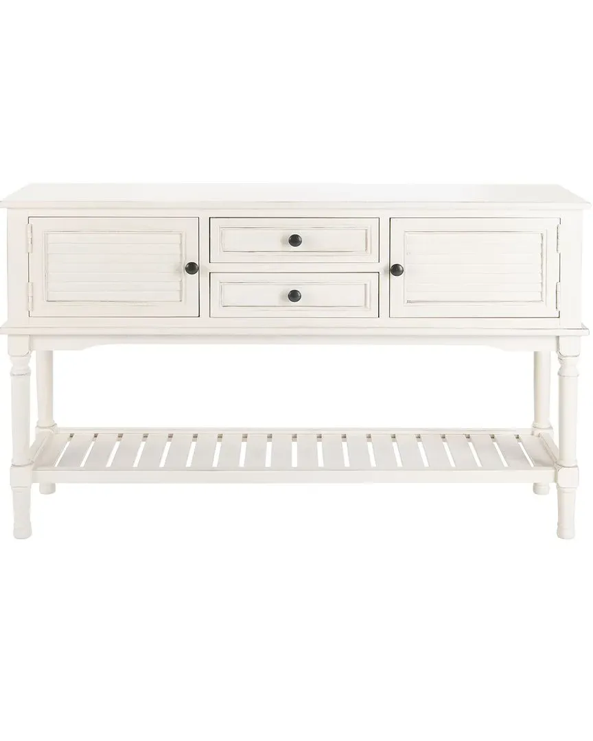 Tate 2-Drawer 2-Door Console Table - White, Pine