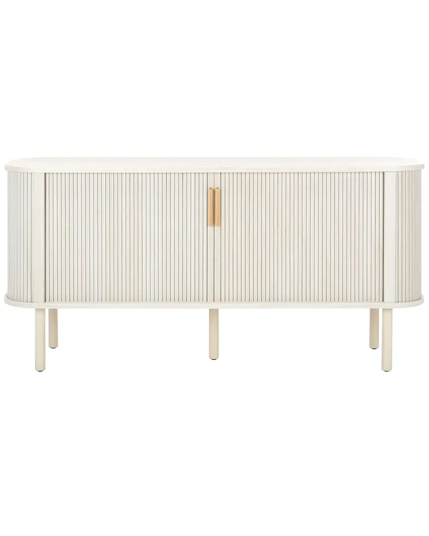 Tealla Sideboard with Tambour Doors - White, Wood