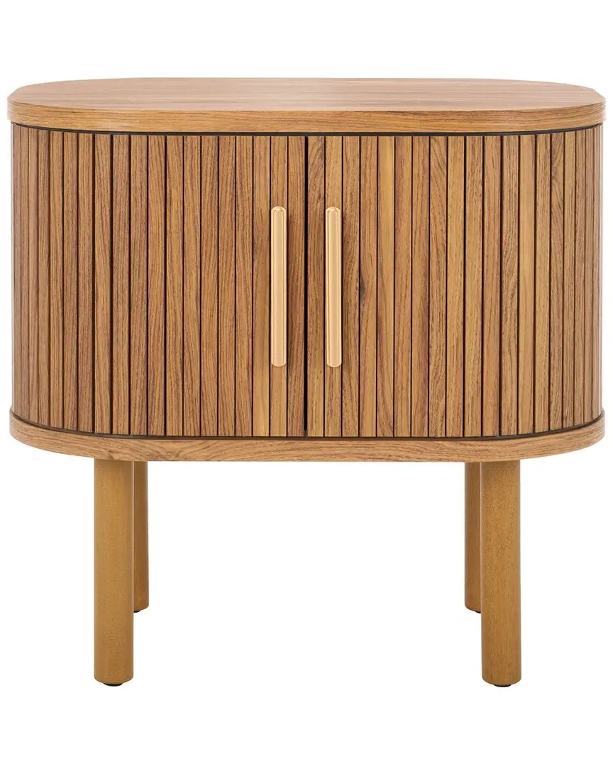 Tealla Tambour-Door Nightstand - Oak, Wood