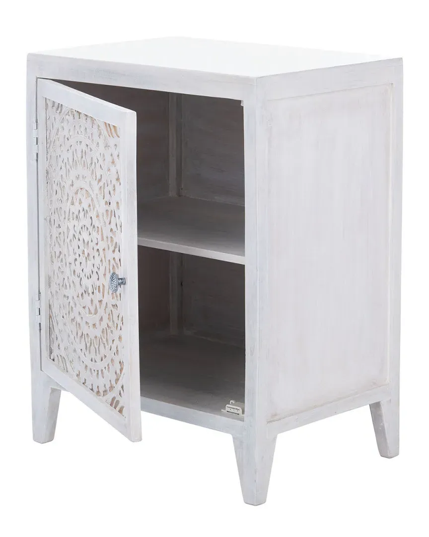 Thea Carved Nightstand - White Washed image