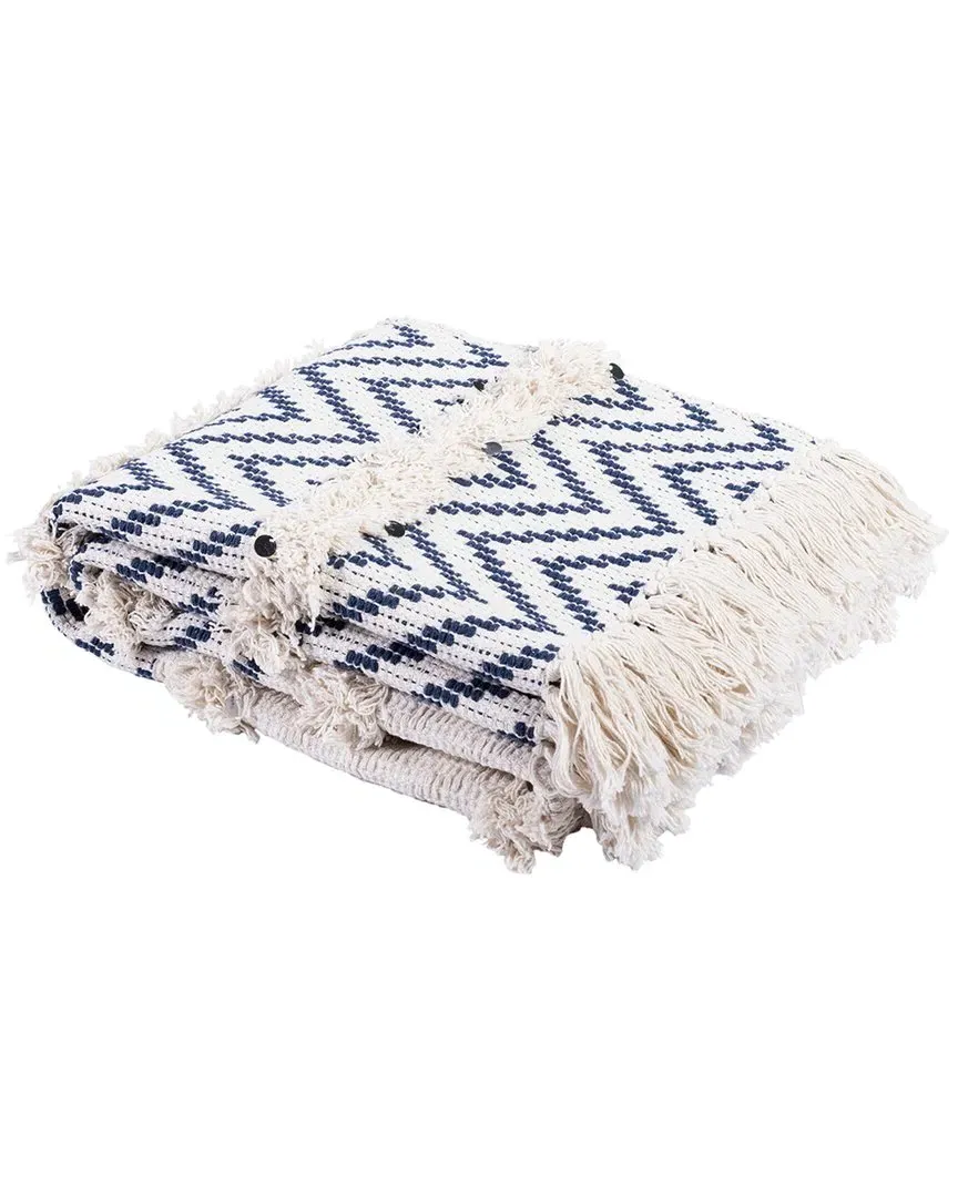 Theanna Throw - Ivory Blue, Cotton image