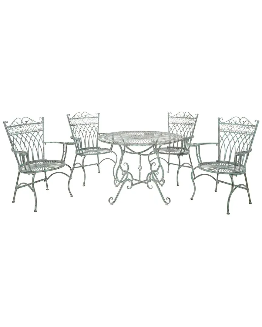 Thessaly 5-Piece Dining Set - Antique Dark Green, Metal image