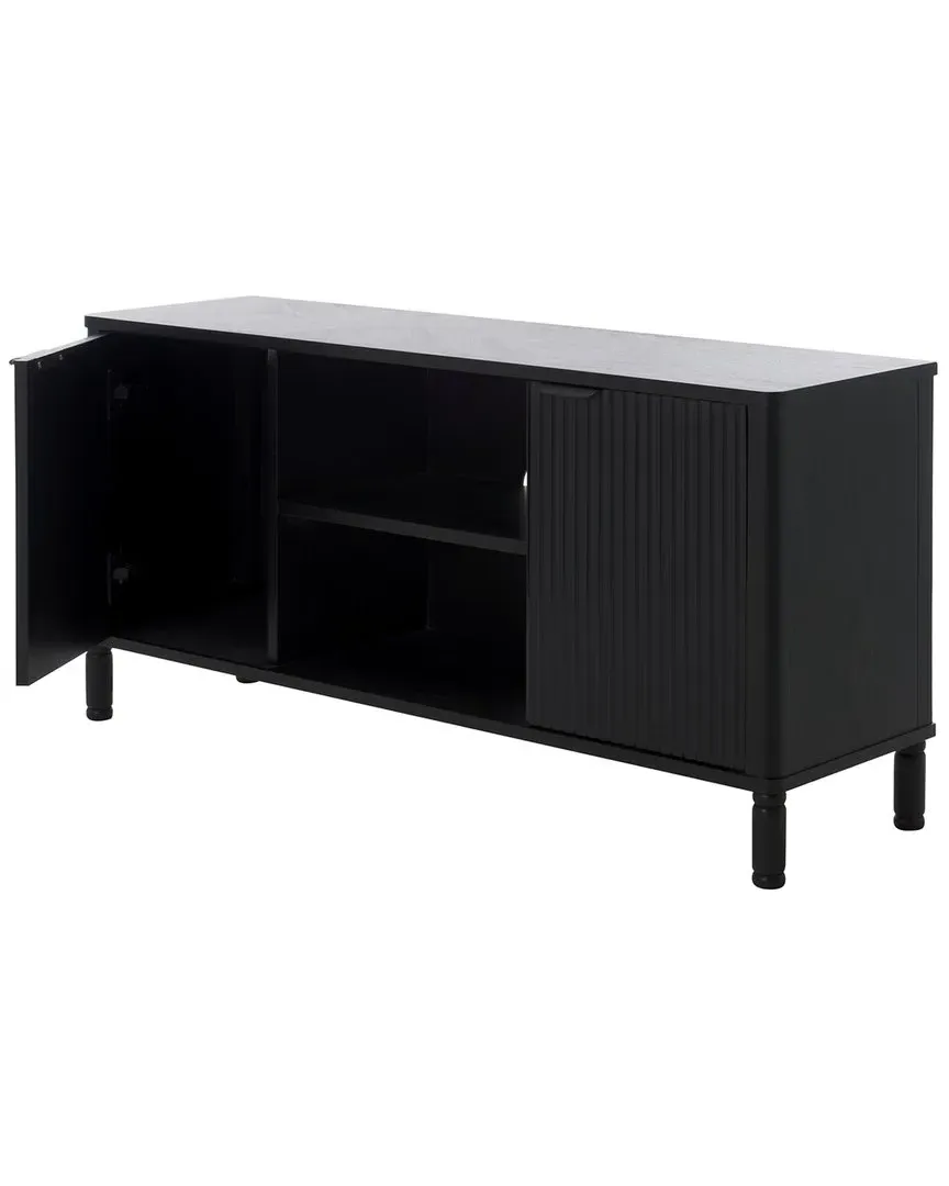 Thurston 2-Door Media Stand - Matt Black, Wood