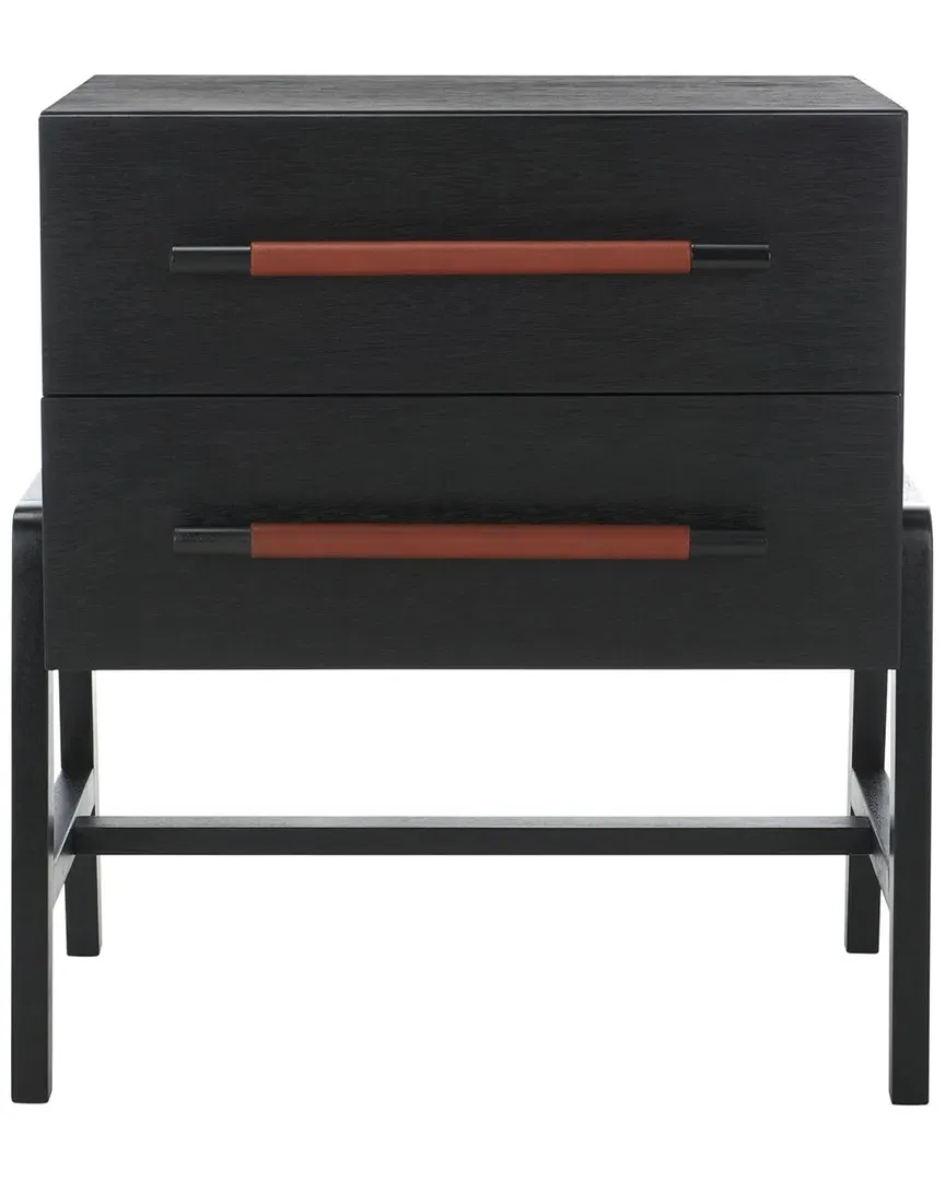 Tiona 2-Drawer Nightstand - Black, Wood