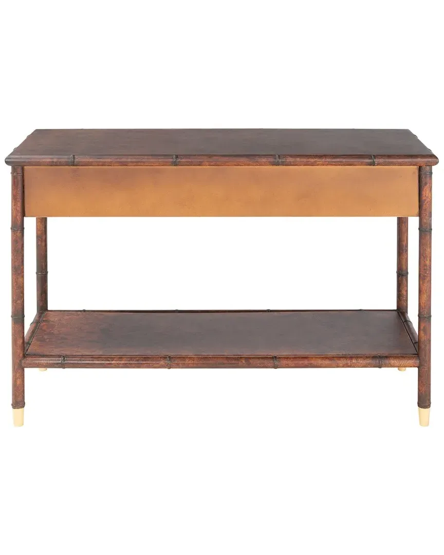 Tudor 2-Drawer Console Table with Shelf - Brown, Bayur Wood