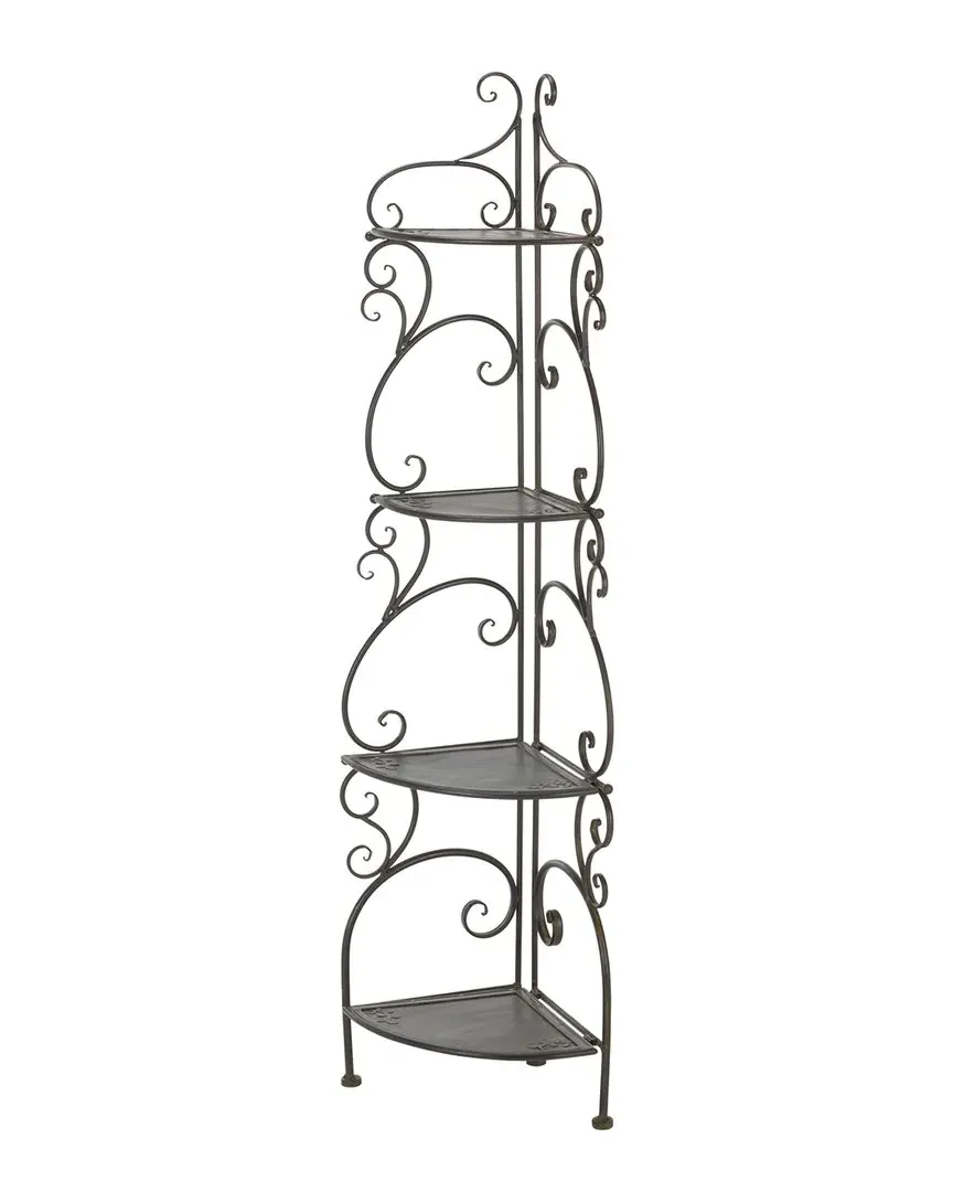 Turuca 4-Tier Corner Shelf - Black, Iron image