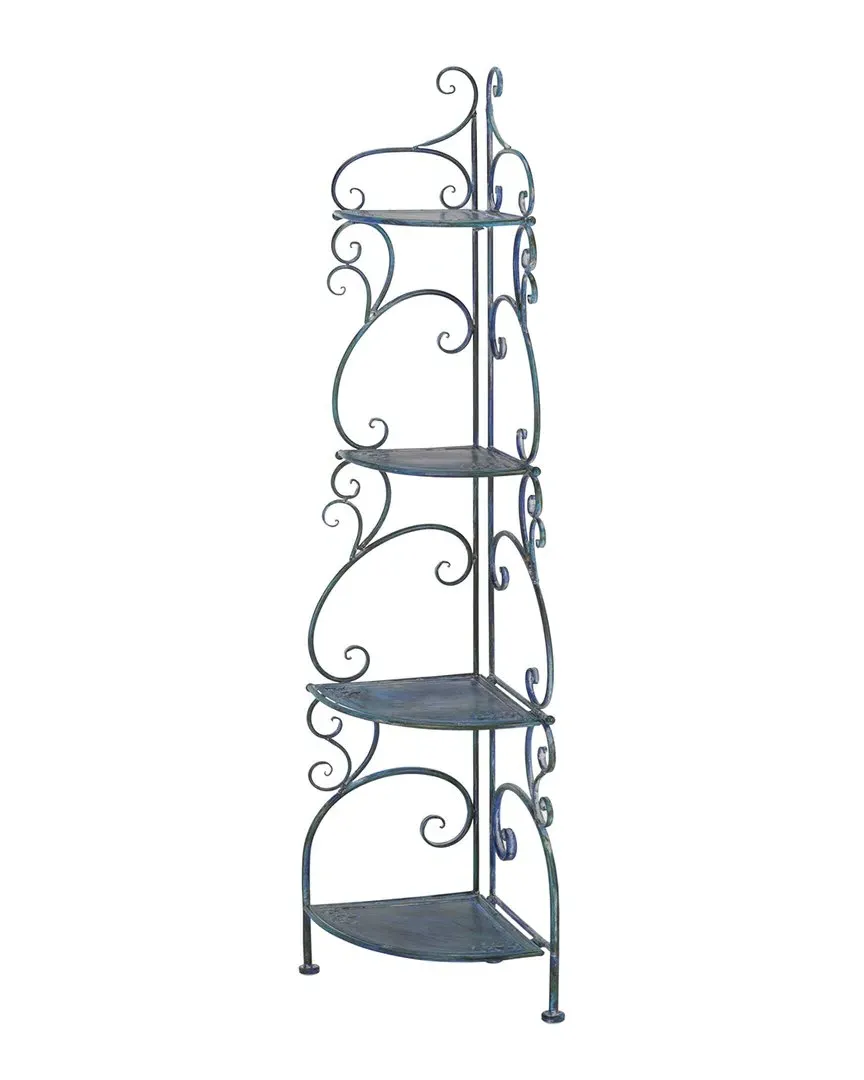 Turuca 4-Tier Corner Shelf - Blue, Iron