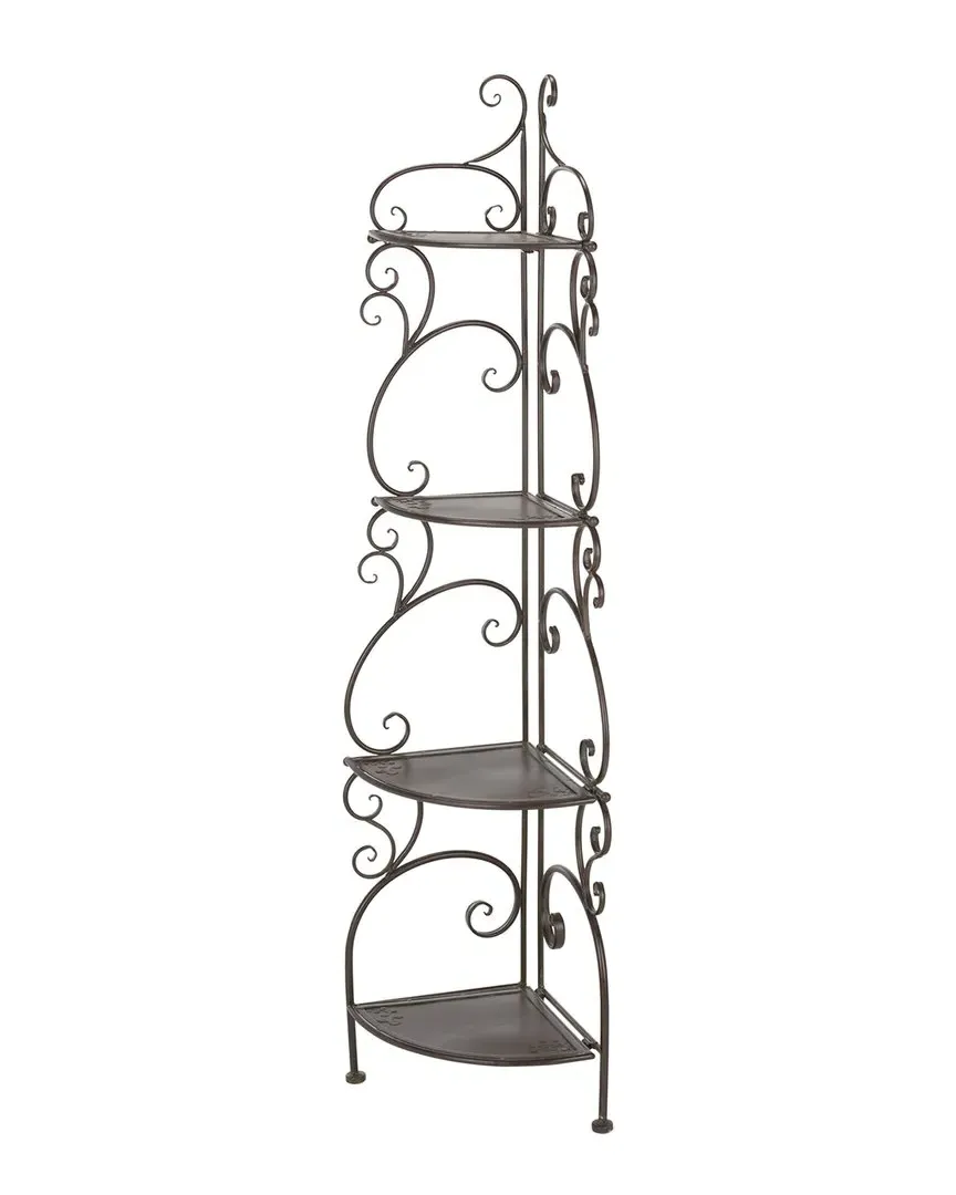 Turuca 4-Tier Corner Shelf - Brown, Iron