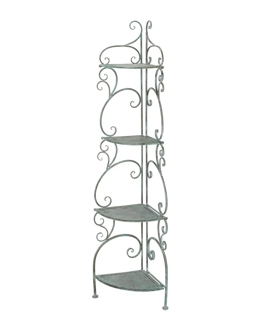 Turuca 4-Tier Corner Shelf - Green, Iron