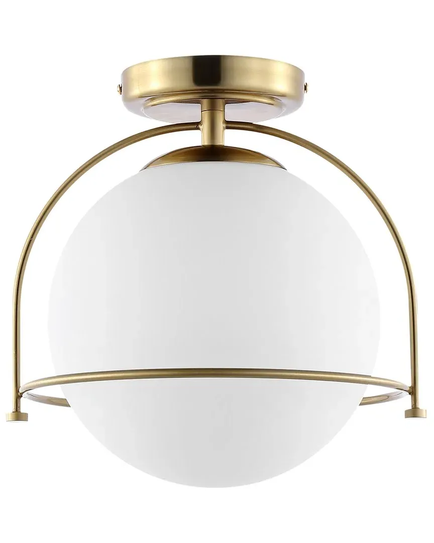 Valise Flush Mount Light - Gold, White Glass image