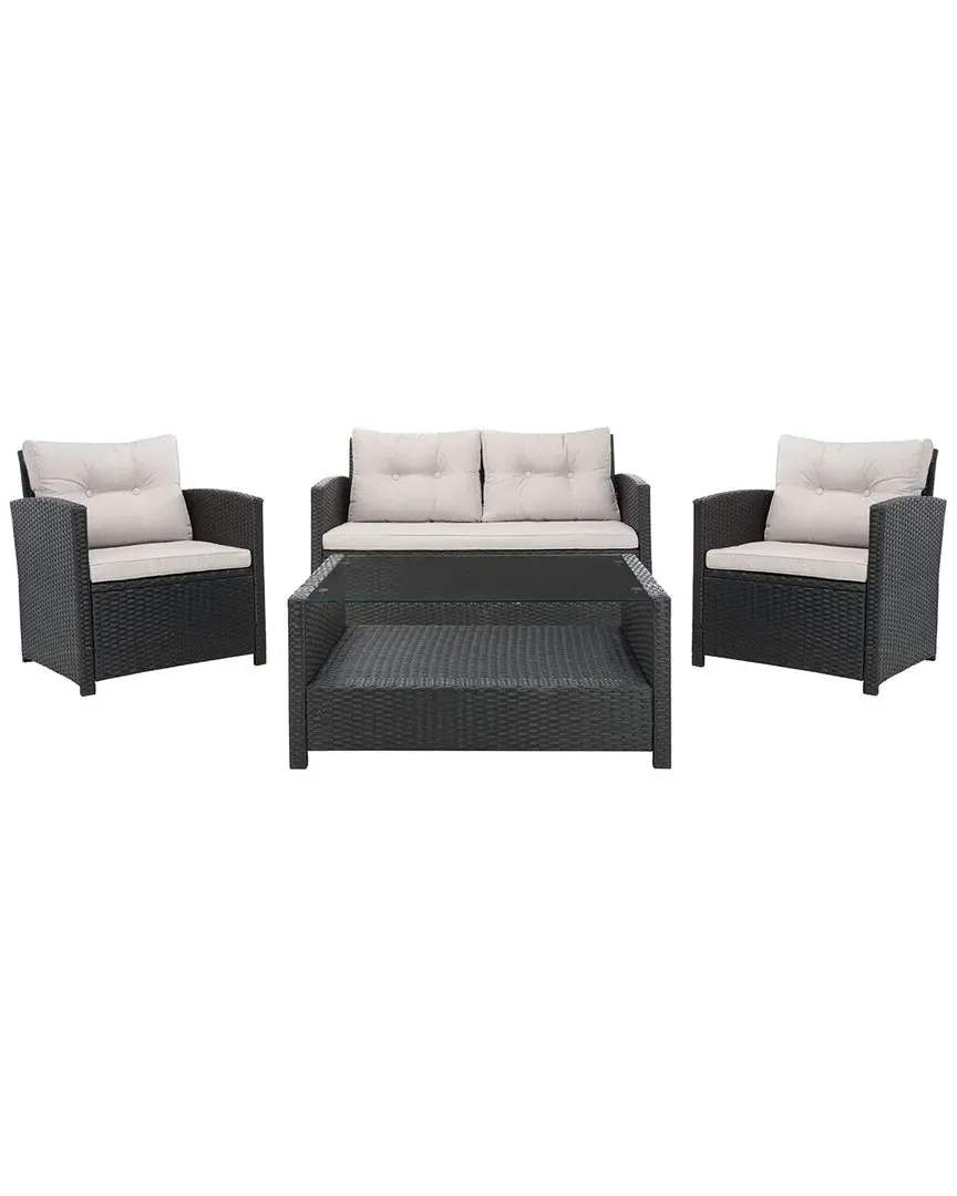 Vellor 4-Piece Living Set with Coffee Table - Black image