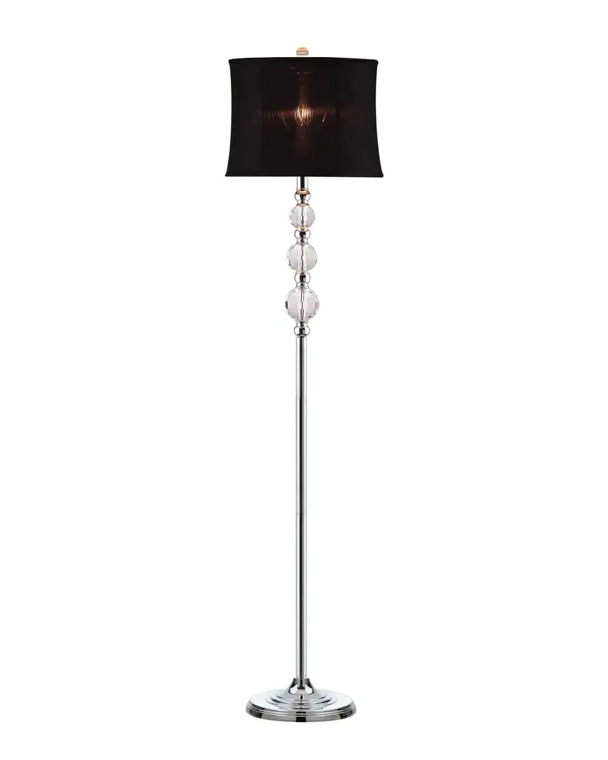 Venezia 61in Floor Lamp - Clear, Chrome