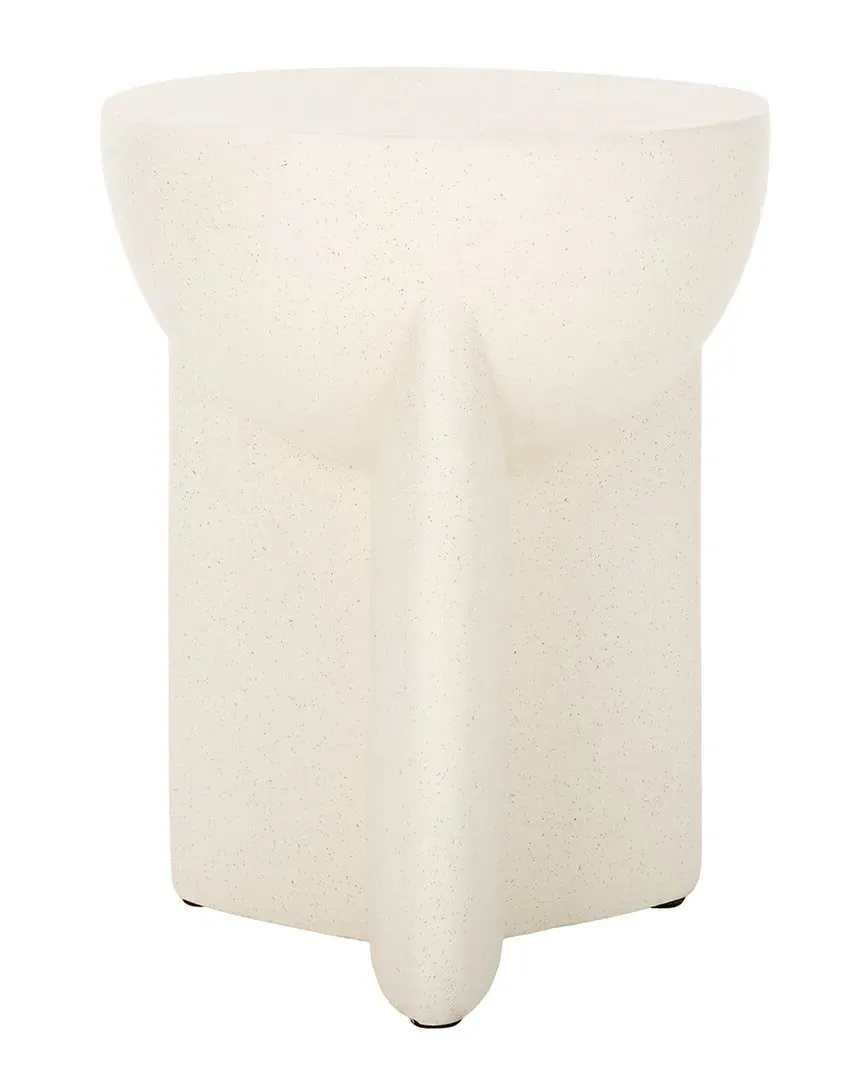 Vidette Round Accent Table - White, Magnesium Oxide image