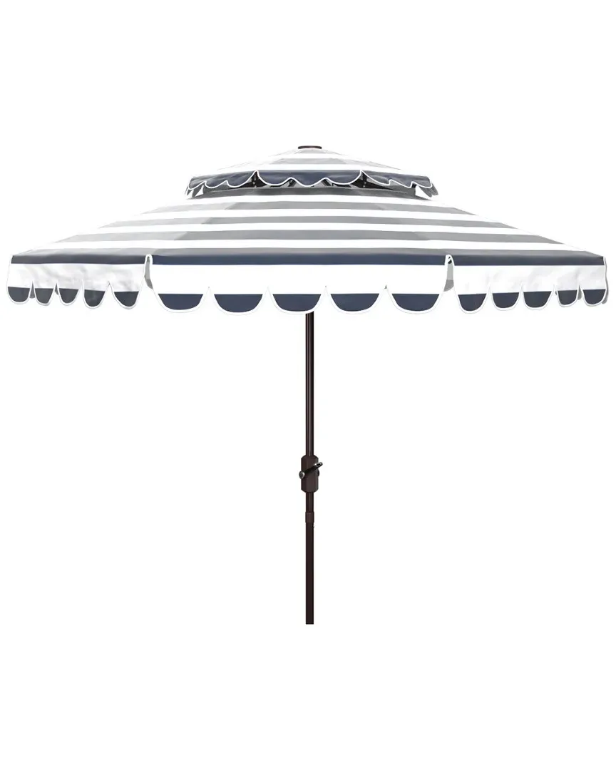 Vienna 9Ft Round Double Top Crank Umbrella - White