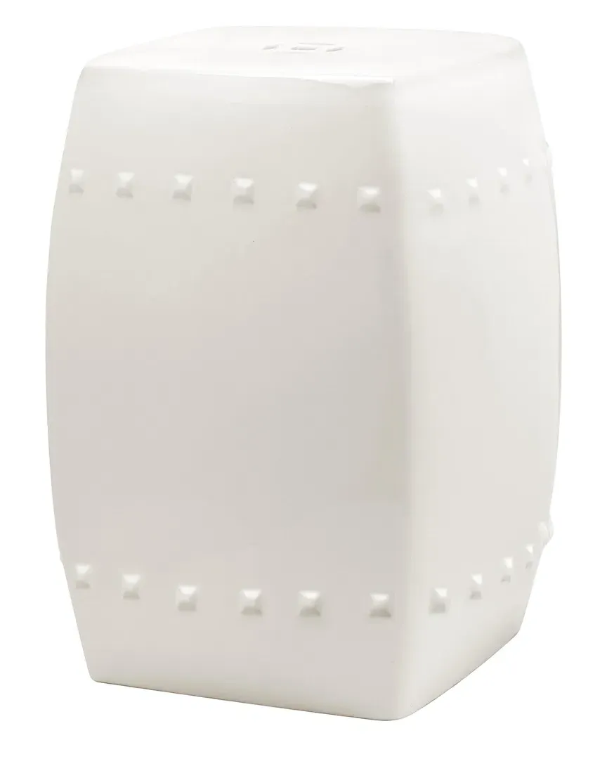 Villa Garden Stool - Cream, Glazed Ceramic