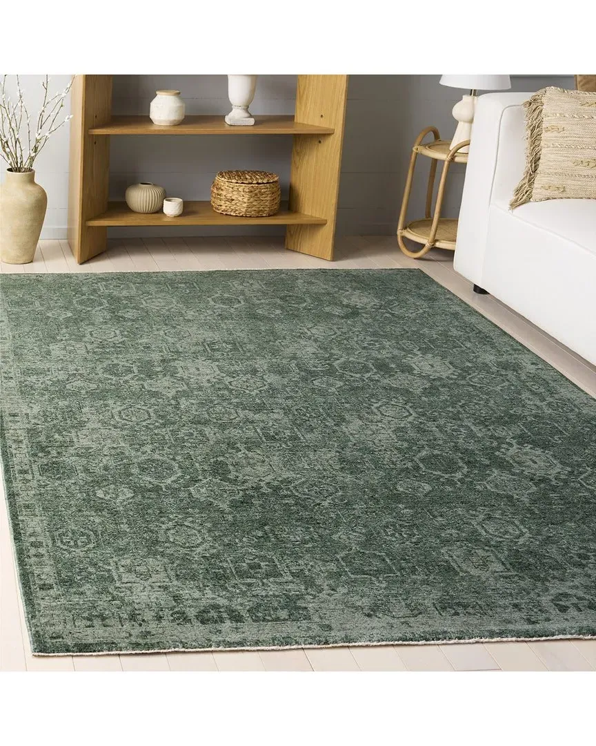 Vintage Overdye Patina Power Loomed Rug - Green, Polyester