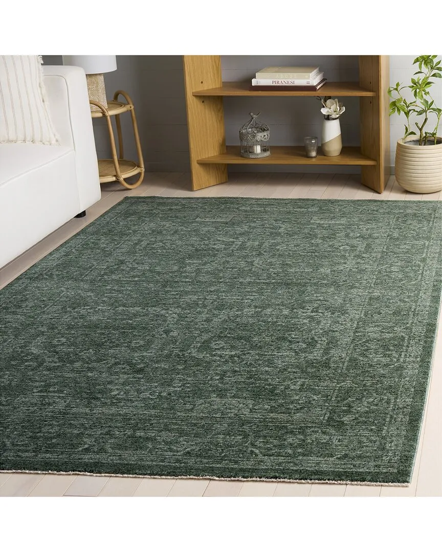 Vintage Overdye Vintessa Power Loomed Rug - Green, Polyester