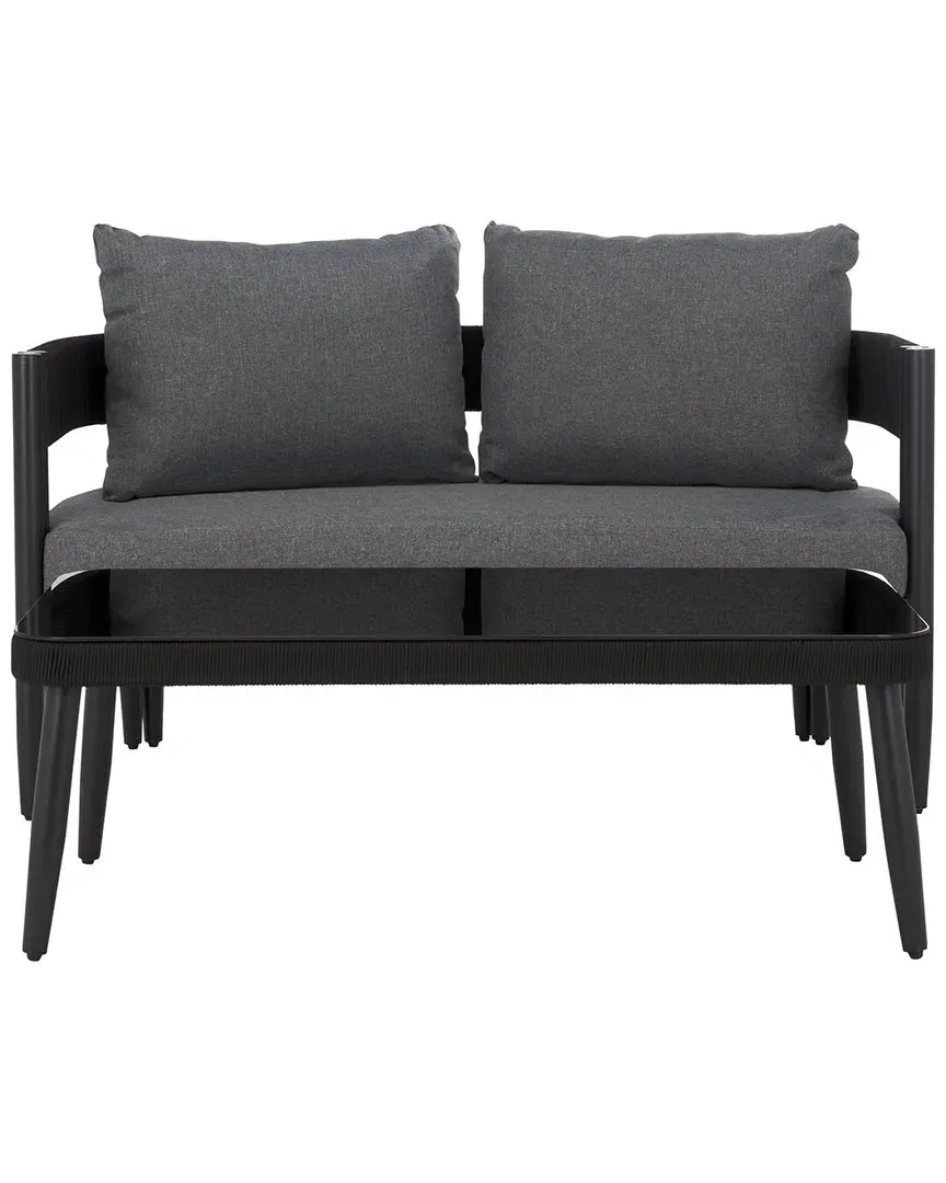 Viola Bench & Table Set - Black, Steel