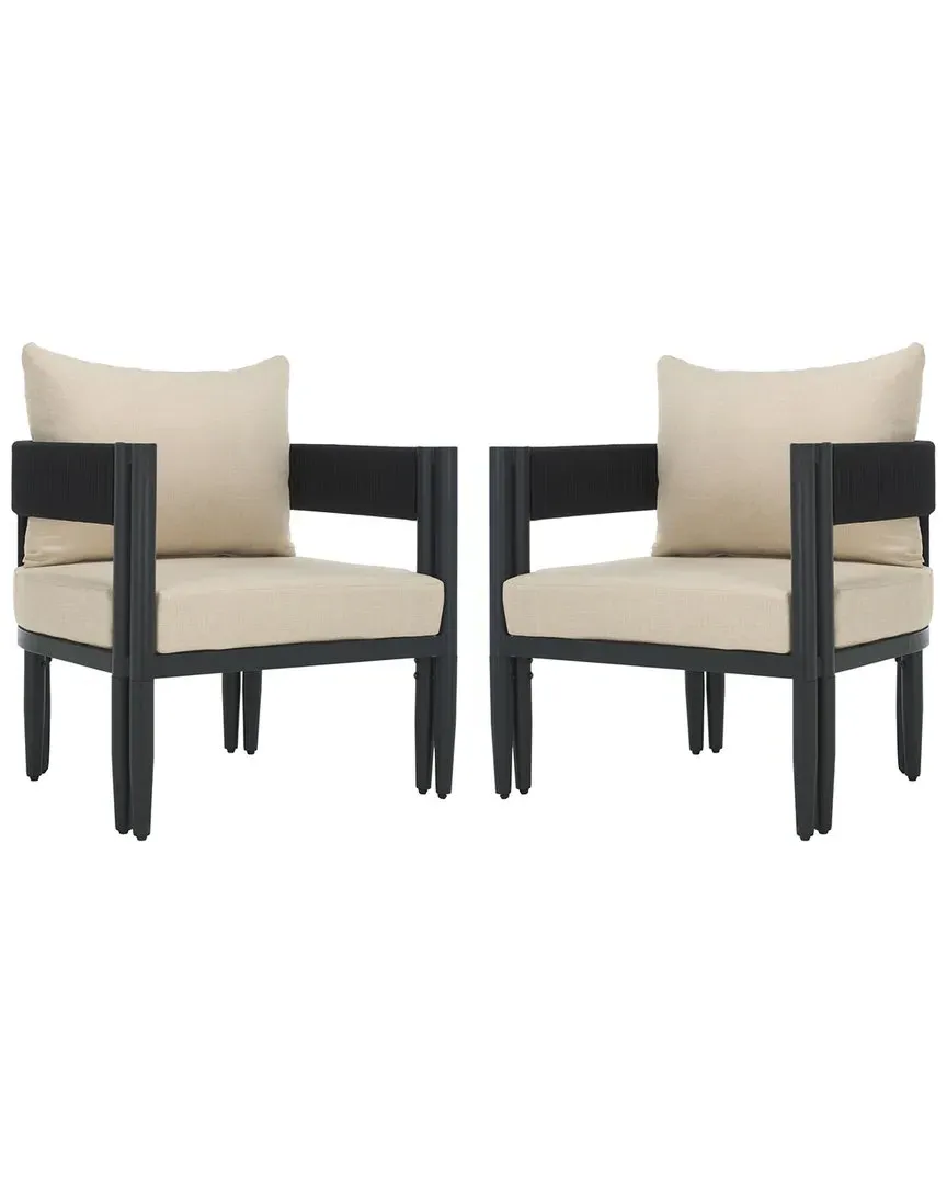 Viola Set of 2 Outdoor Chairs - Taupe, Steel
