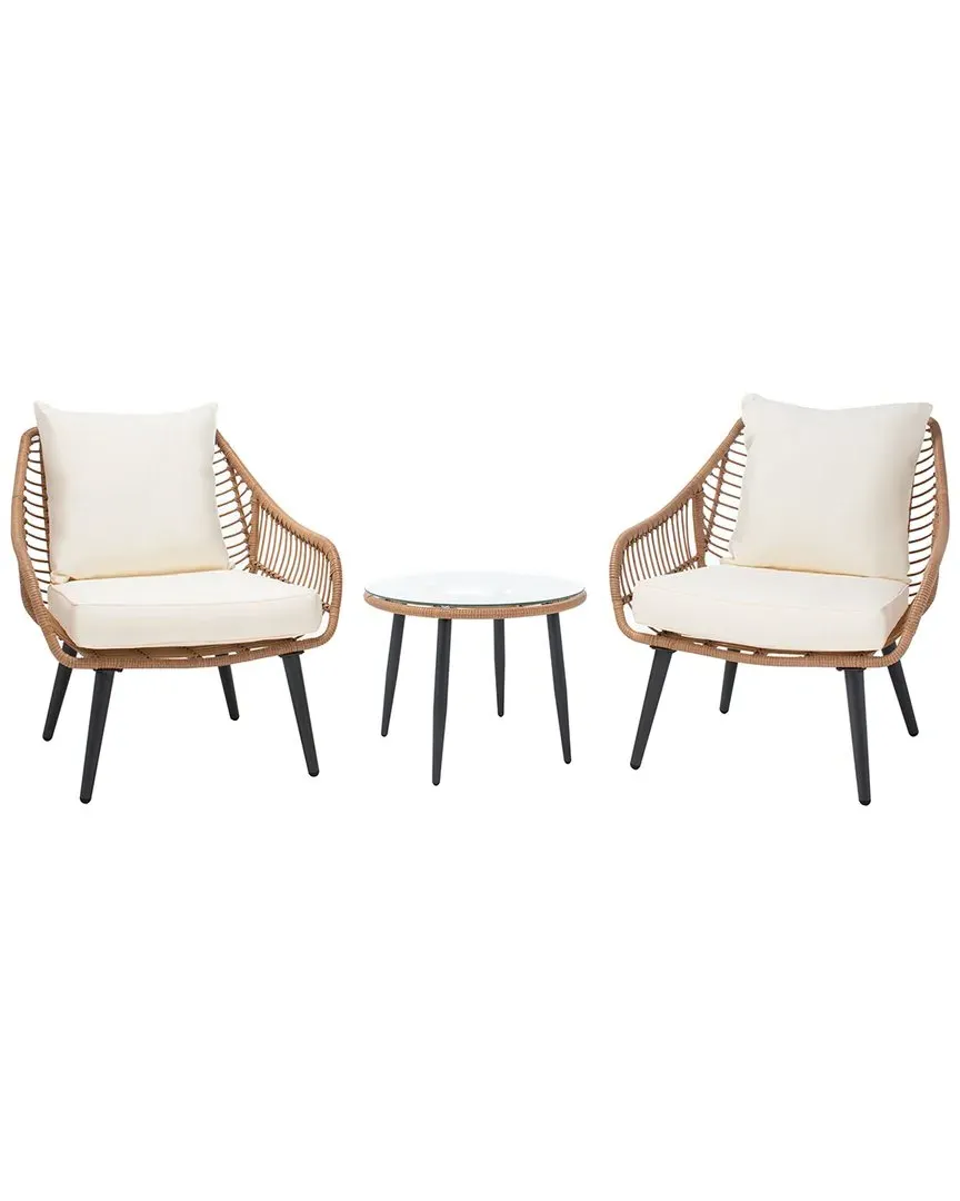 Warlen 3-Piece Outdoor Lounger Set - Beige, Rattan image