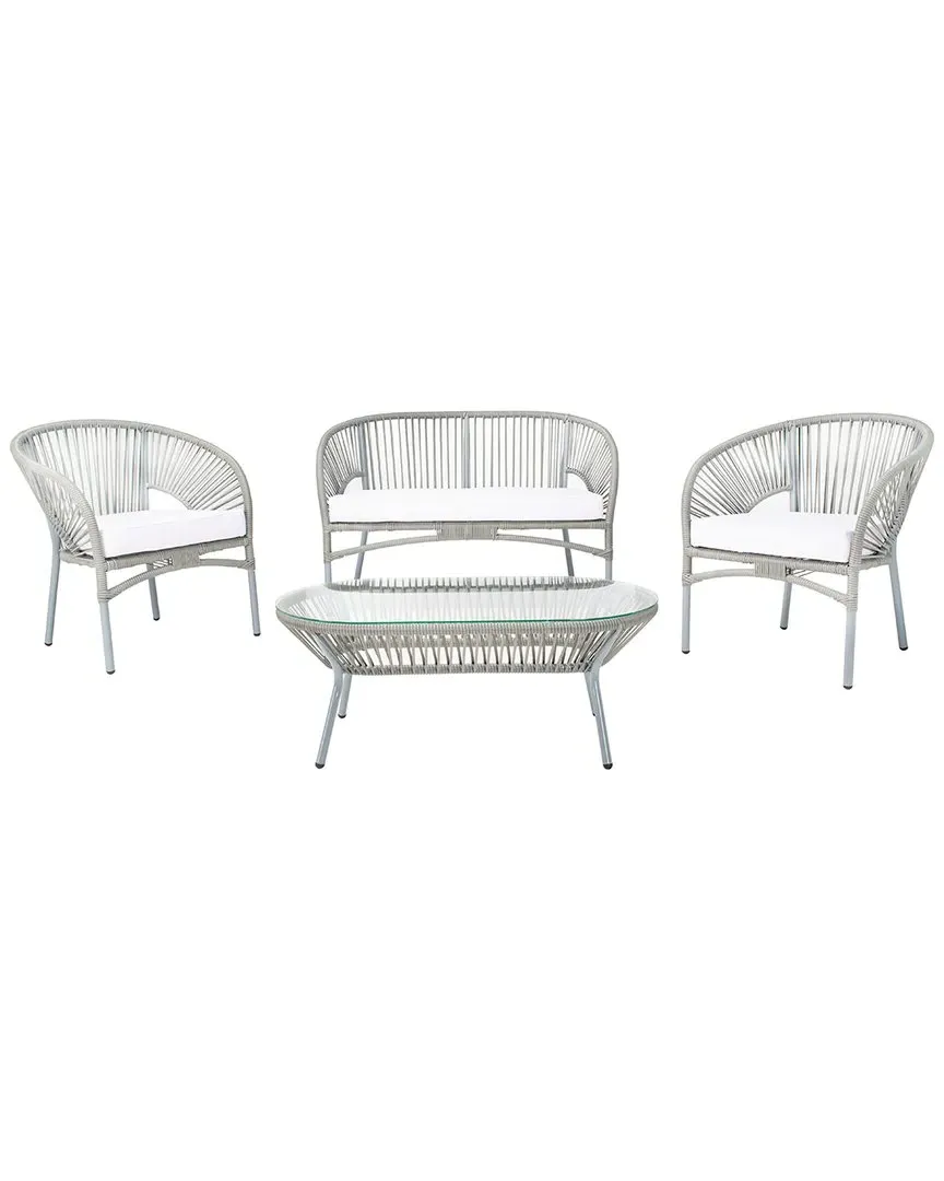 Werner 4-Piece Outdoor Living Set - Grey, Wicker