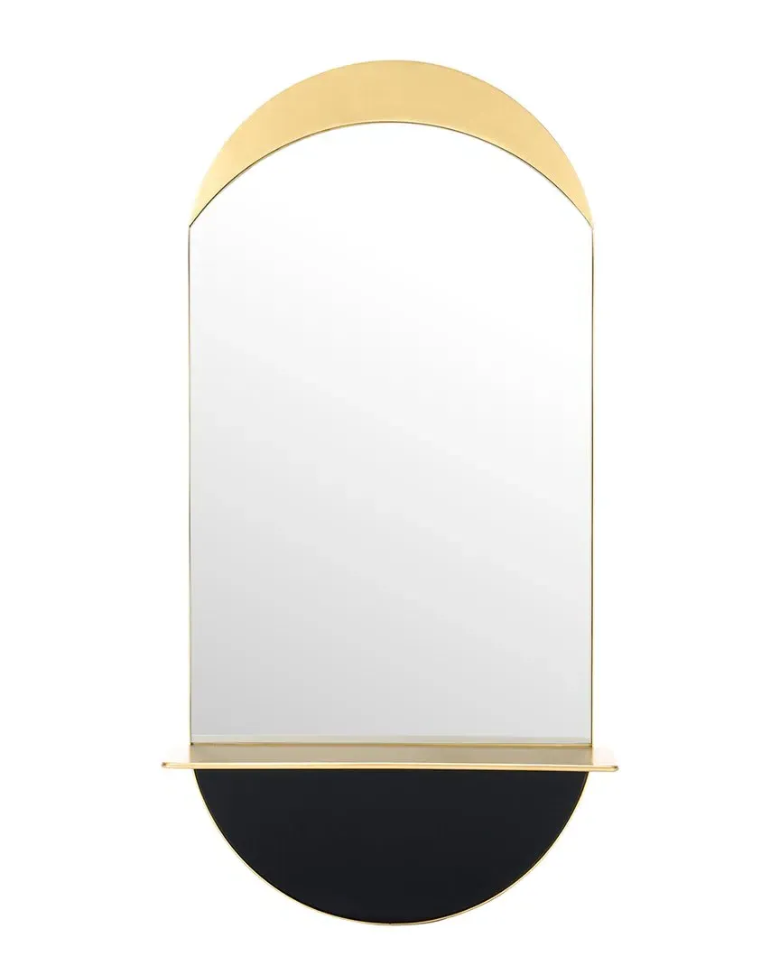 Wessley Arched Wall Mirror with Shelf - Gold, Iron image