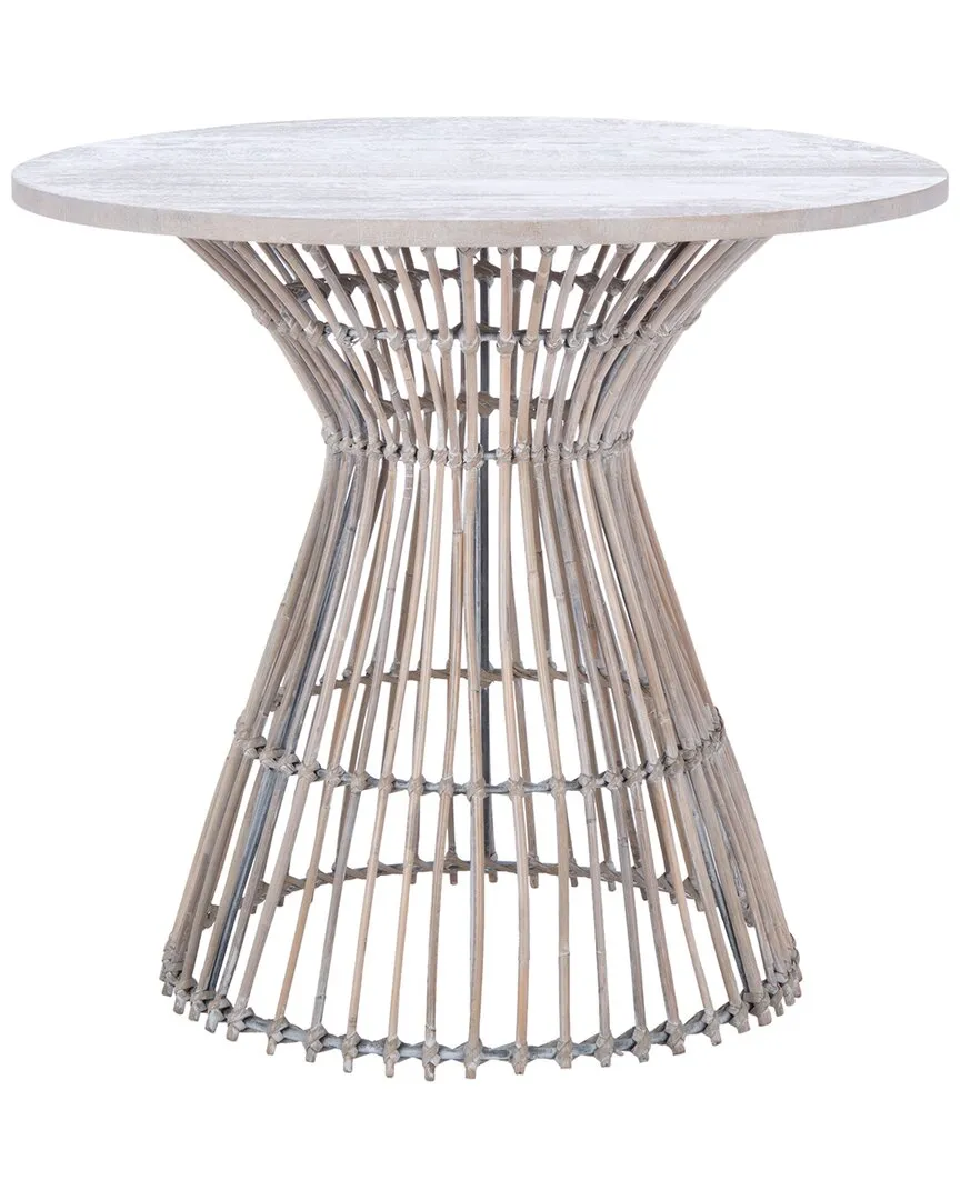Whent Round Accent Table - Grey, Mango Wood