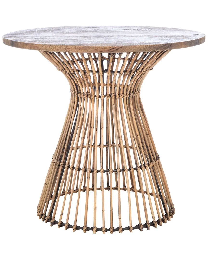 Whent Round Accent Table - Honey, Mango Wood