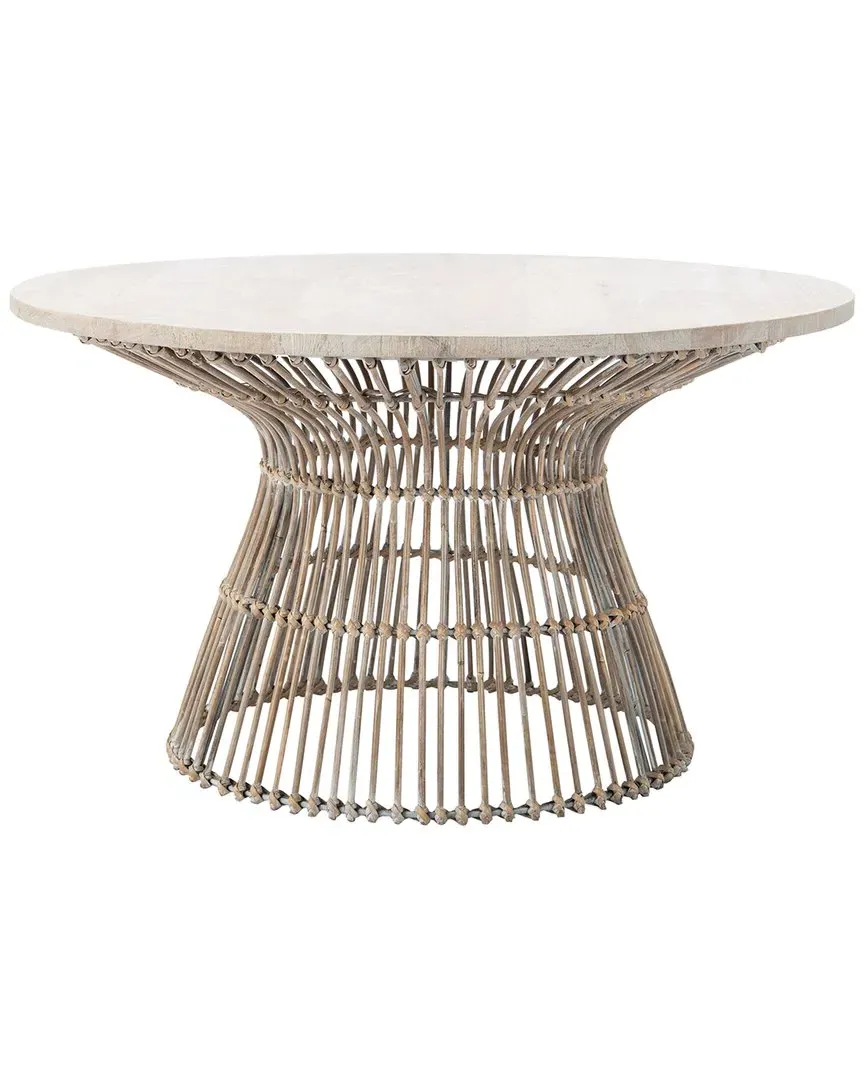 Whent Round Coffee Table - Grey, Mango Wood