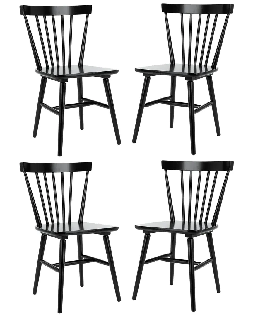 Winona Set of 2 Spindle Dining Chairs - Black, Rubberwood