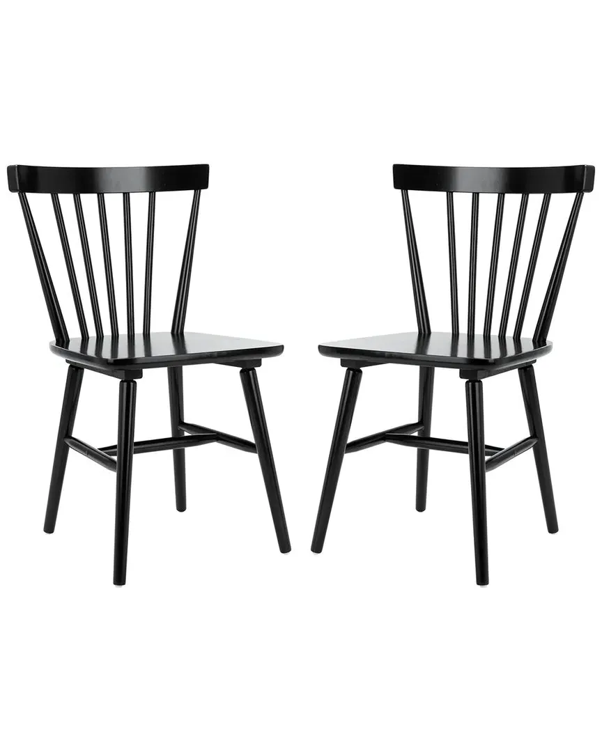 Winona Set of 2 Spindle Dining Chairs - Black, Rubberwood image