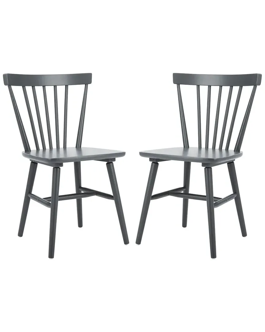 Winona Set of 2 Spindle Dining Chairs - Grey, Rubberwood