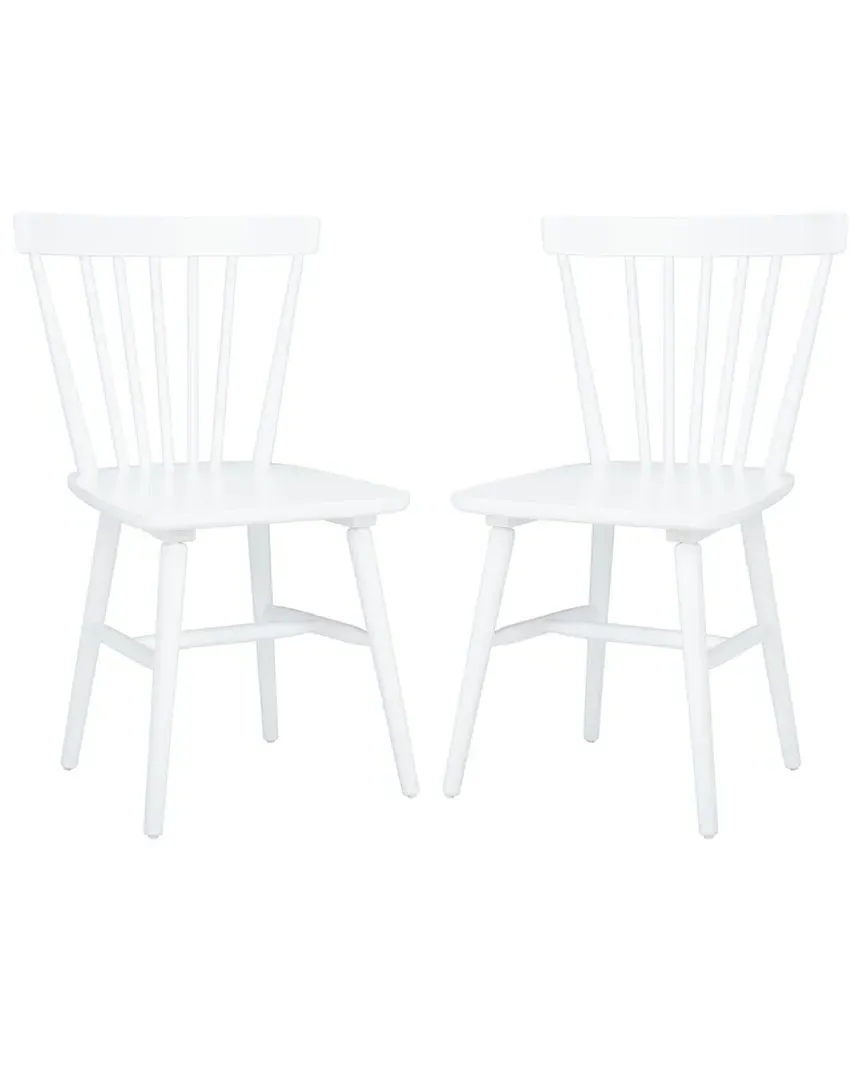 Winona Set of 2 Spindle Dining Chairs - White, Rubberwood