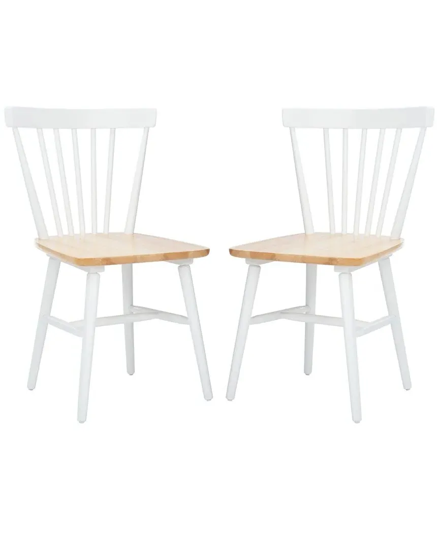 Winona Set of 2 Spindle Dining Chairs - White, Rubberwood