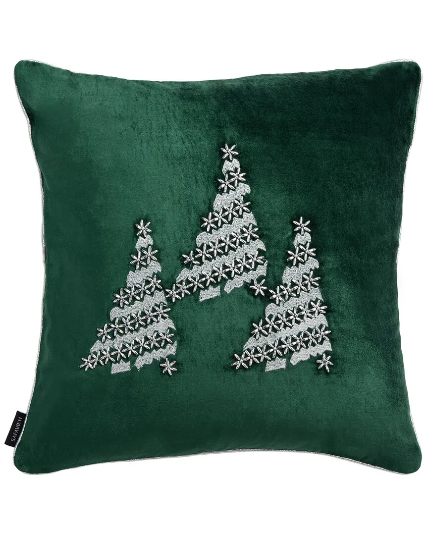Winter Tree Pillow - Green, Cotton-Viscose image