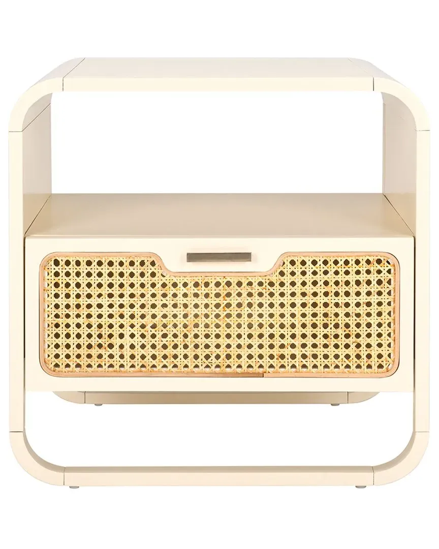 Yates 1-Drawer Nightstand - White, Rattan