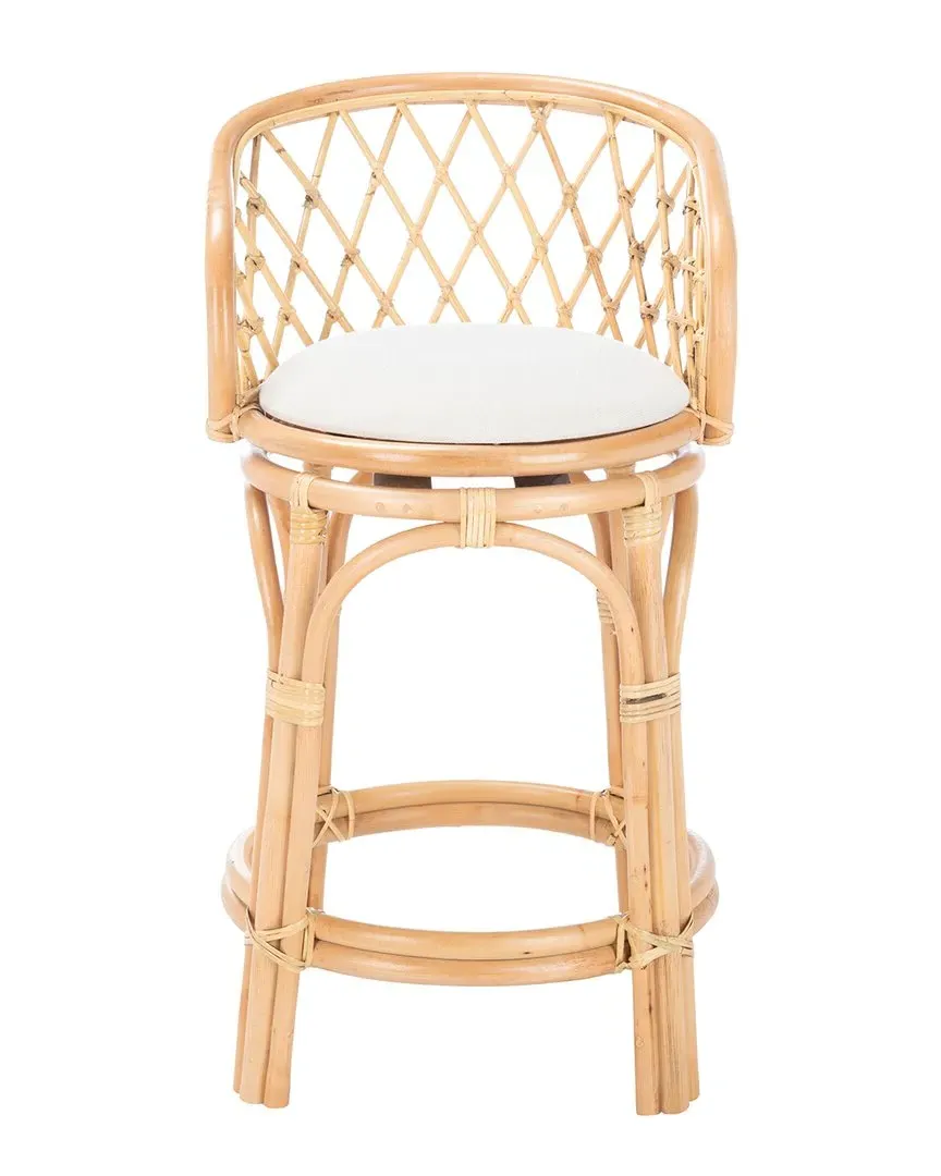 Yuta Rattan Counter Stool with Cushion - Natural image