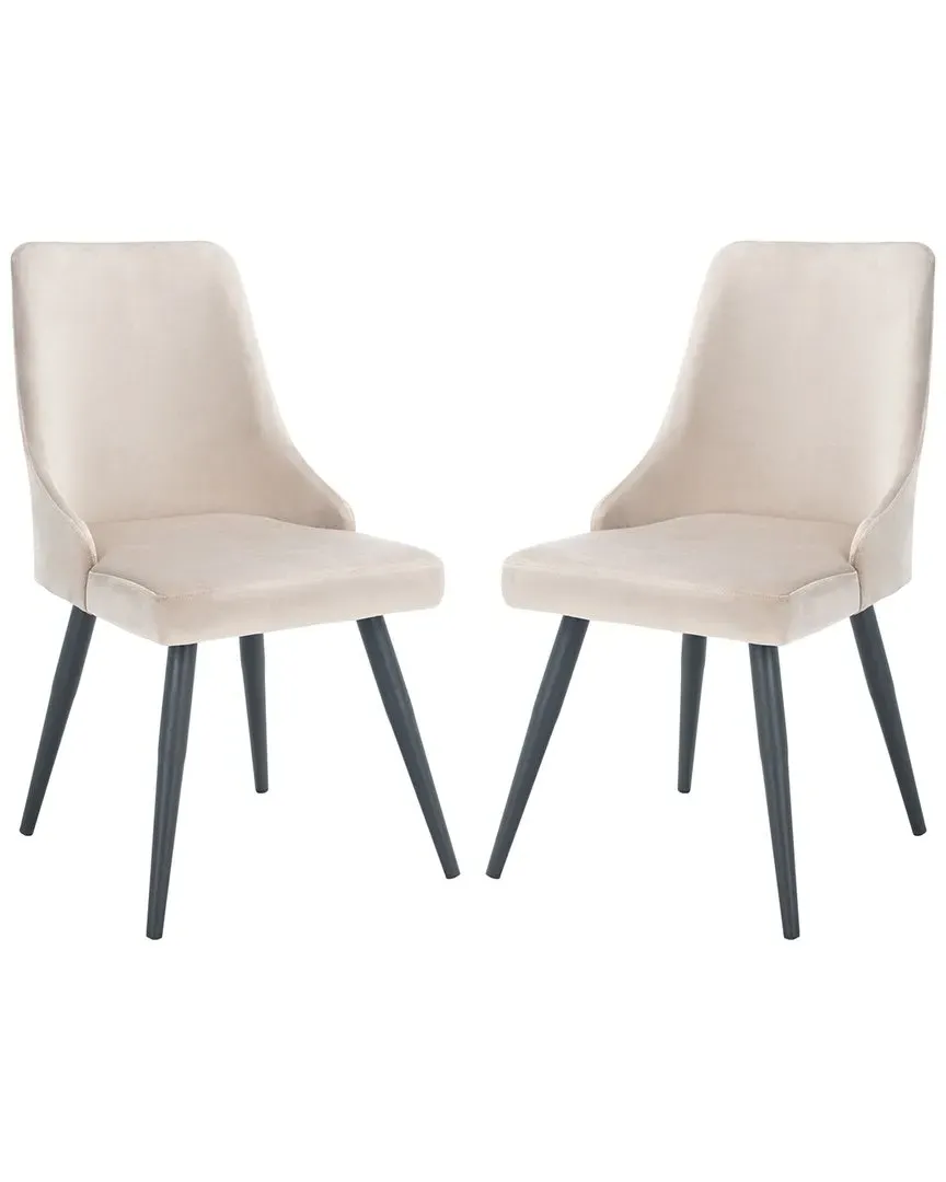 Zoi Set of 2 Dining Chairs - Taupe, Velvet