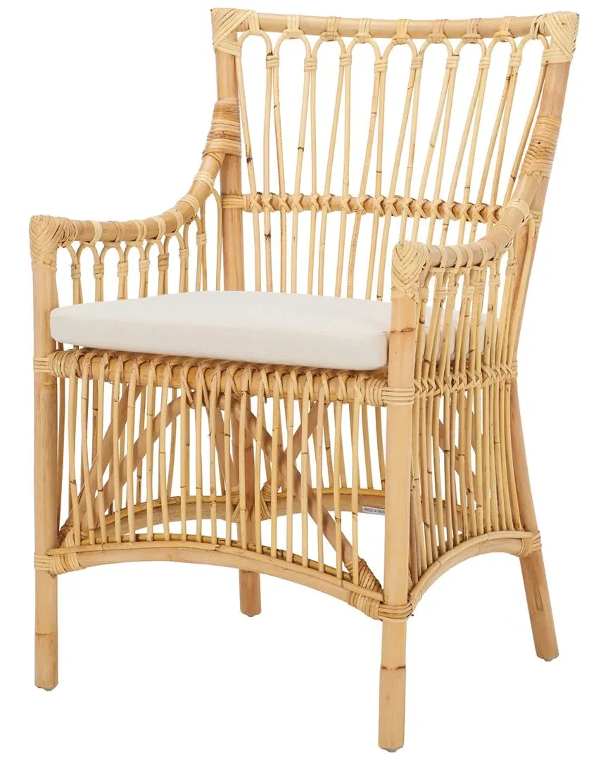 Zorianna Dining Chair with Cushion - White, Rattan image