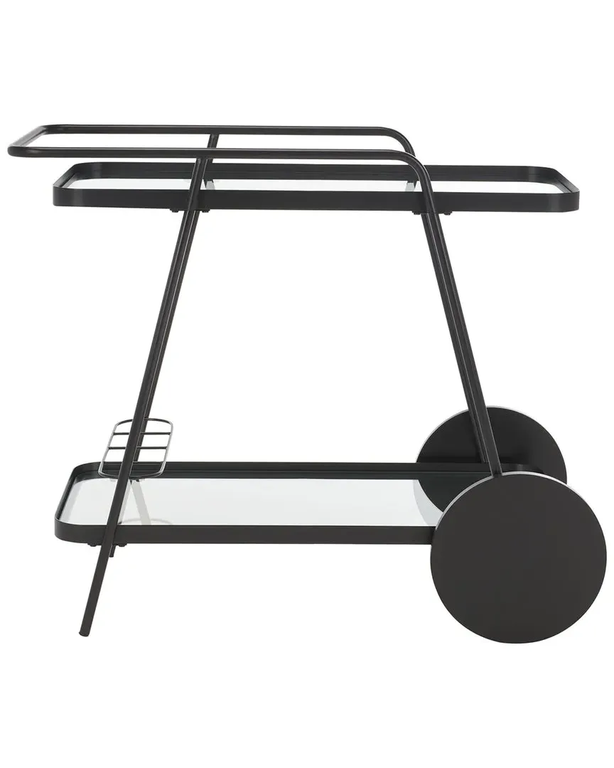 Zunia 2-Tier Bar Cart - Black, Glass image