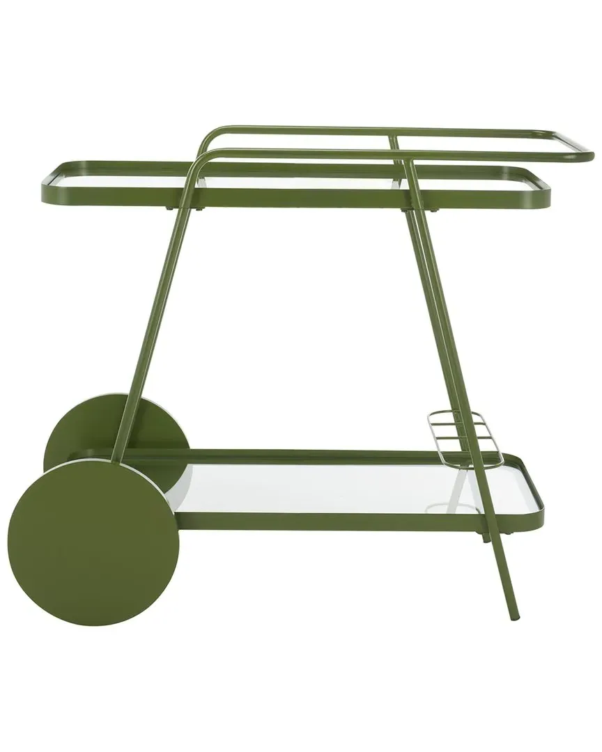 Zunia 2-Tier Bar Cart - Green, Glass