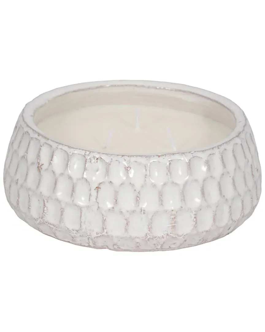 10in French Cade & Lavender Dimple Candle - White image