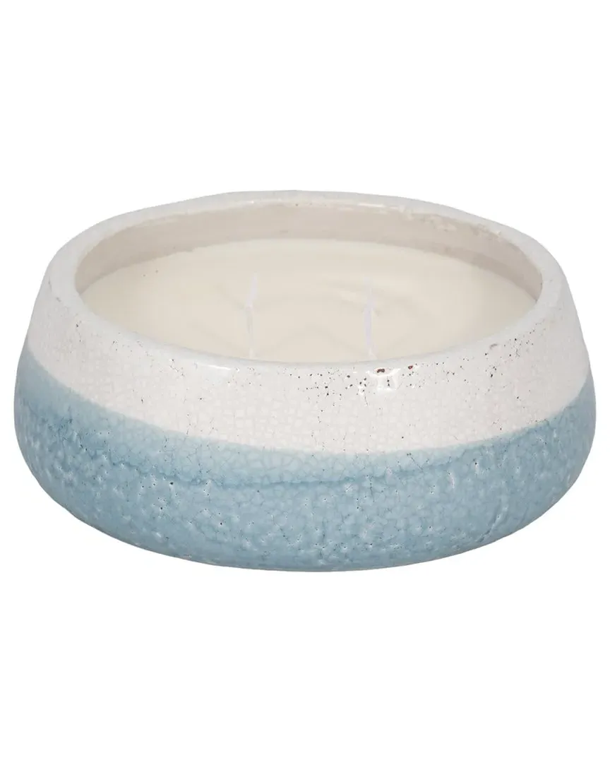 10in Moco Bamboo Bowl Candle - Blue image