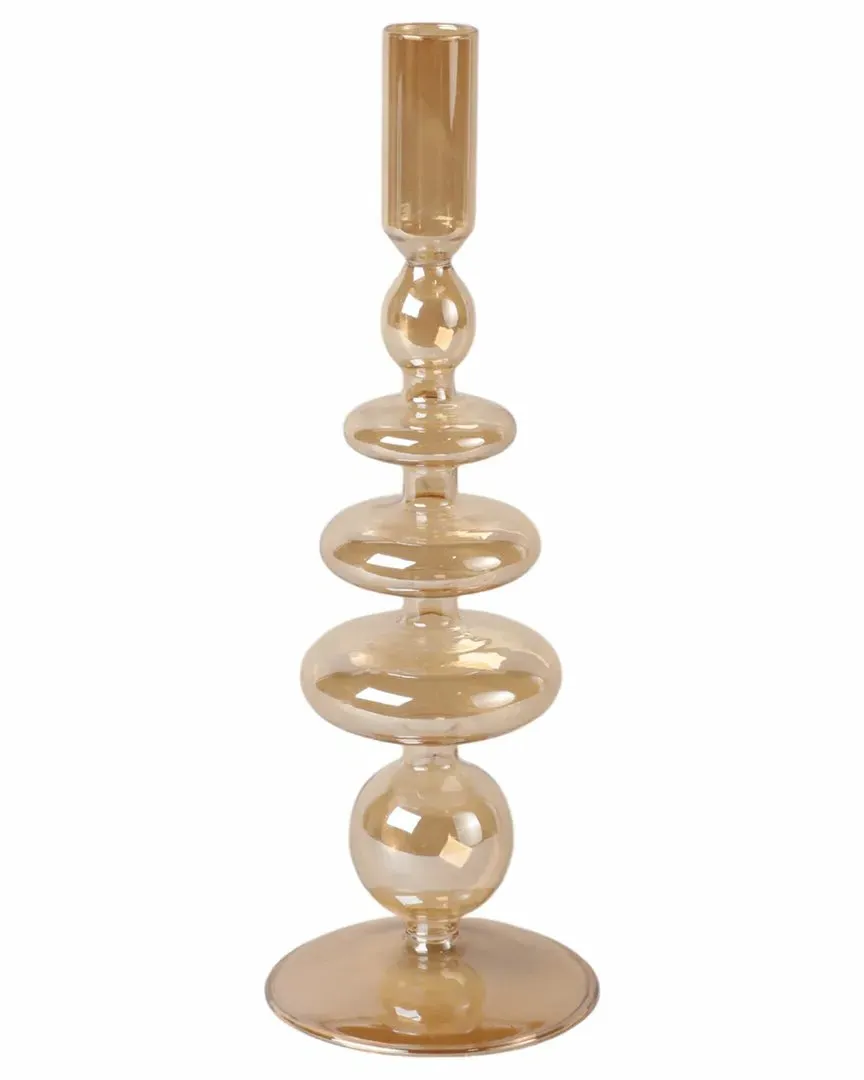 11in Taper Candle Holder - Gold, Glass