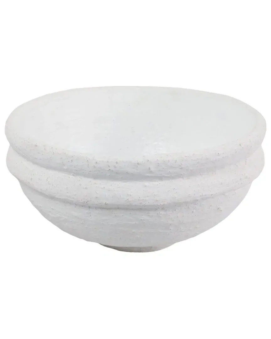 12in Textured Terracotta Bowl - White