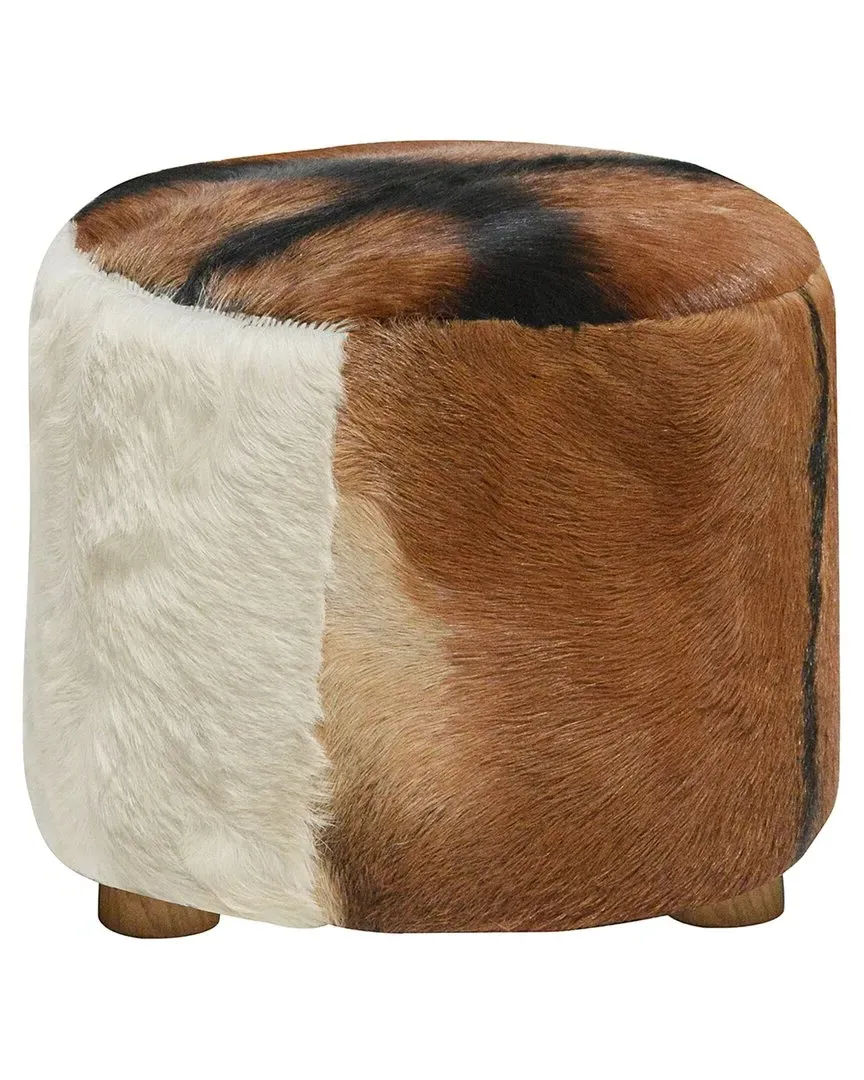 18in Cowhide Ottoman - Multicolor image