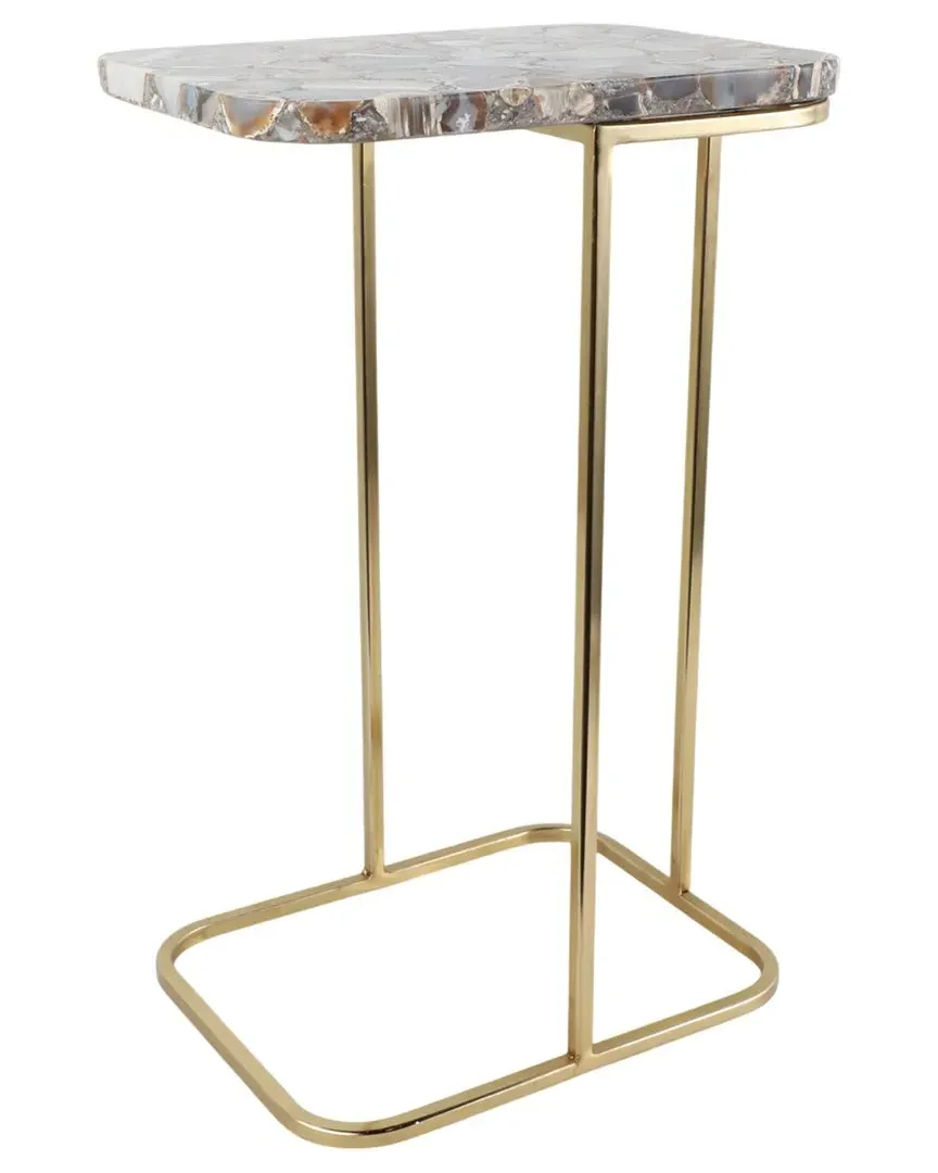 24in Agate Top C-Table - Black, Stone